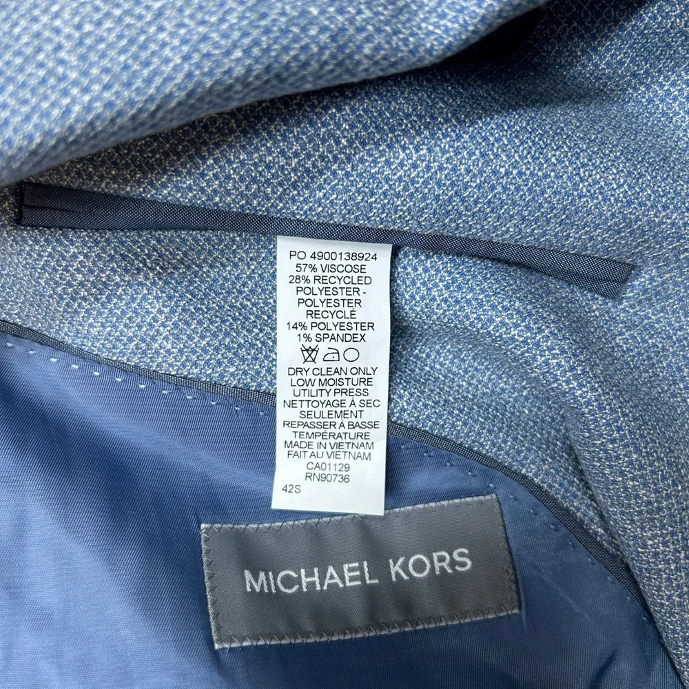 Michael Kors Sport Coat Mens‎ 42S 42 Transition Lt Blue Stretch Classic Fit $295